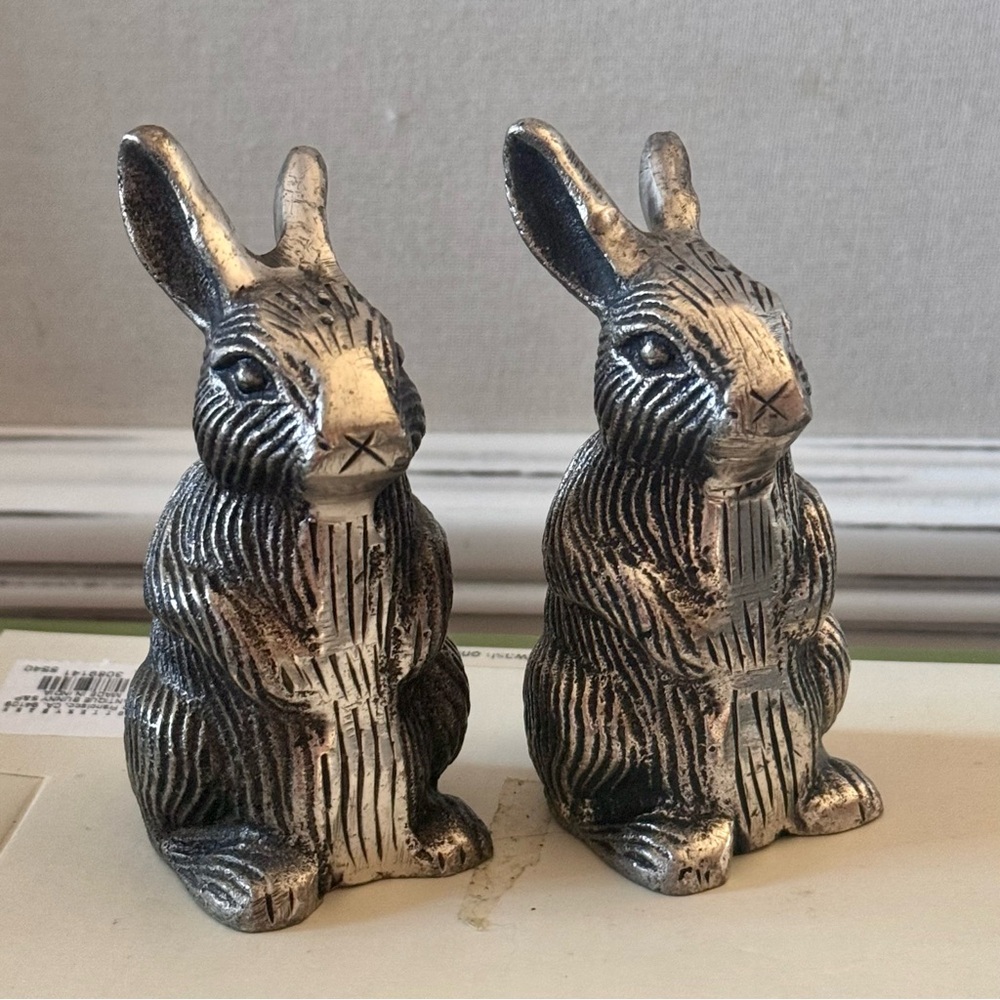 Pewter Rabbit Salt and Pepper Shakers